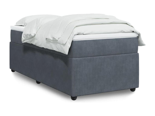 Homzora bed base and mattress, Dark Grey, 90x190 cm, Velvet