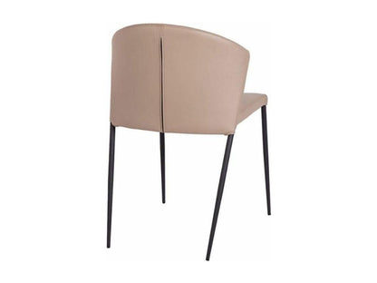 Homzora faux leather and black steel chair - set of 2 - Homzora 28 Mauve color