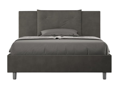 Homzora 140x200 Grey Microfiber Upholstered Double Bed