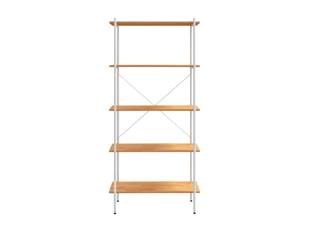 5-tier shelf, white and oak, 80x40x163