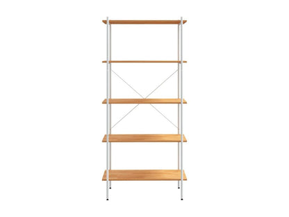 5-tier shelf, white and oak, 80x40x163