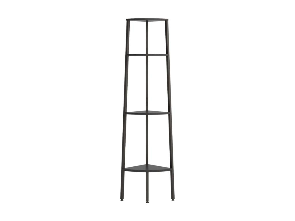 4-tier corner shelf, black, 45.5x31.5x150
