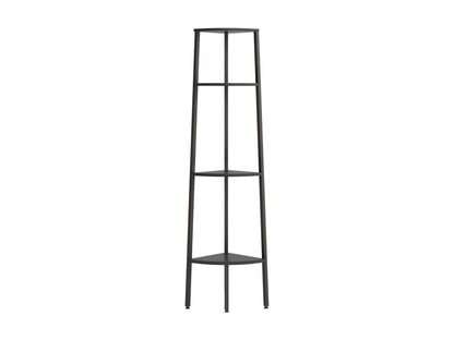 4-tier corner shelf, black, 45.5x31.5x150