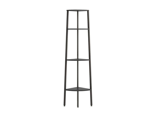 4-tier corner shelf, black, 45.5x31.5x150