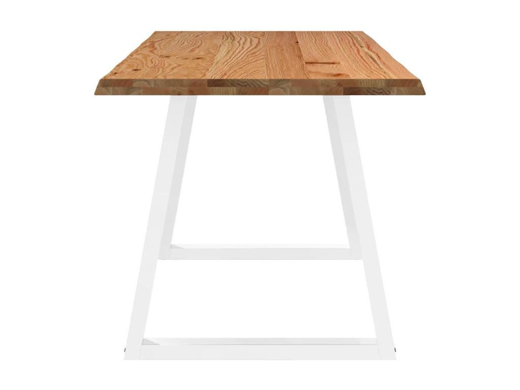 Dining table with natural edge, 220x80x74 cm, solid oak wood