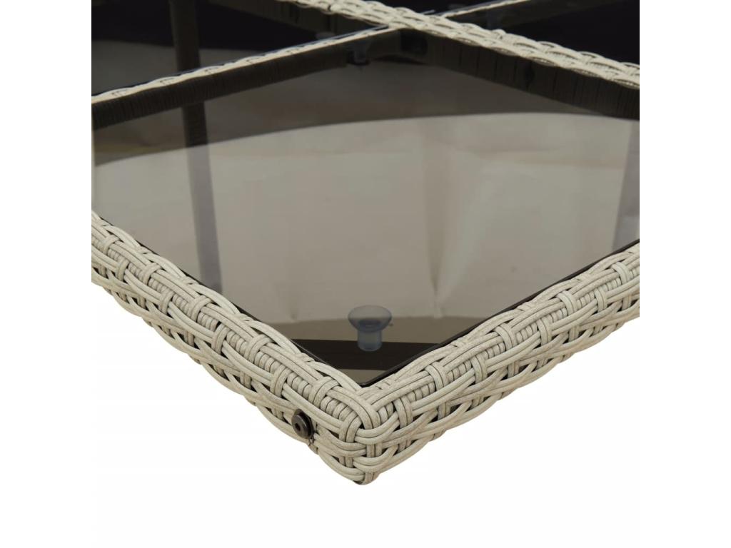 17-piece light grey rattan garden dining set and cushions