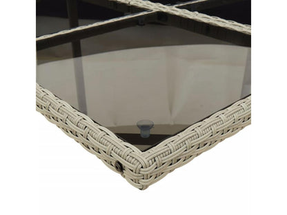 17-piece light grey rattan garden dining set and cushions