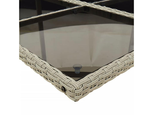 17-piece light grey rattan garden dining set and cushions