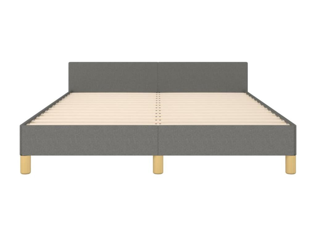 Bed frame with headboard, dark grey, 140x200 cm, fabric